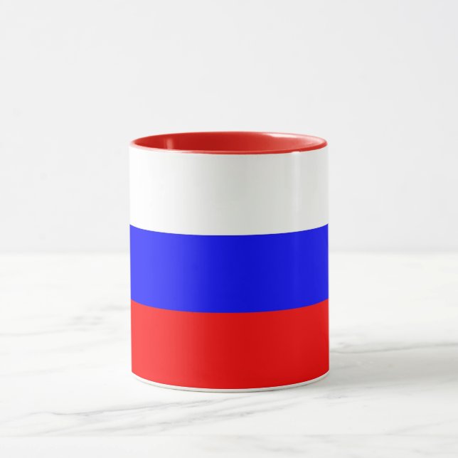 Mug noir Combo avec drapeau de la Russie (Centre)