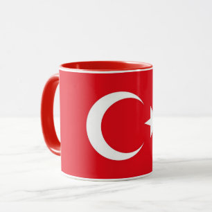 Mug noir Combo avec drapeau de la Turquie