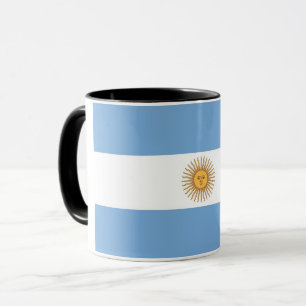 Mug noir Combo avec drapeau de l'Argentine