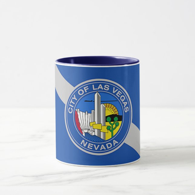 Mug noir Combo avec drapeau de Las Vegas, USA (Centre)