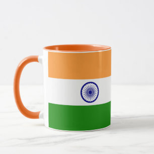 Mug noir Combo avec drapeau de l'Inde