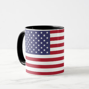 Mug noir Combo avec drapeau des USA