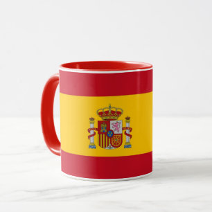Mug noir Combo avec drapeau d'Espagne
