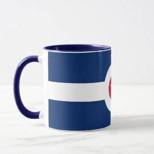 Mug noir Combo avec drapeau d'Indianapolis, USA