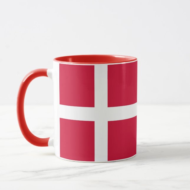 Mug noir Combo avec drapeau du Danemark (Gauche)