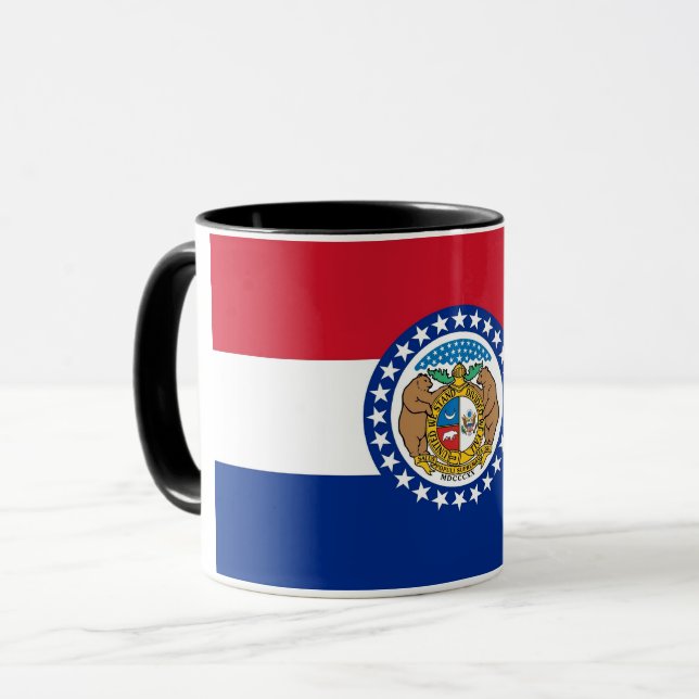 Mug noir Combo avec drapeau du Missouri, USA (Devant gauche)