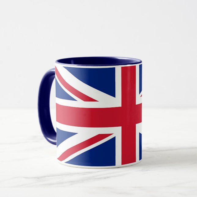 Mug noir Combo avec drapeau du Royaume-Uni (Devant gauche)