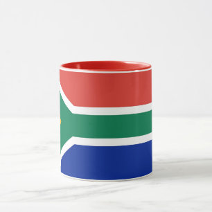 Mug noir Combo avec le drapeau de l'Afrique du Sud
