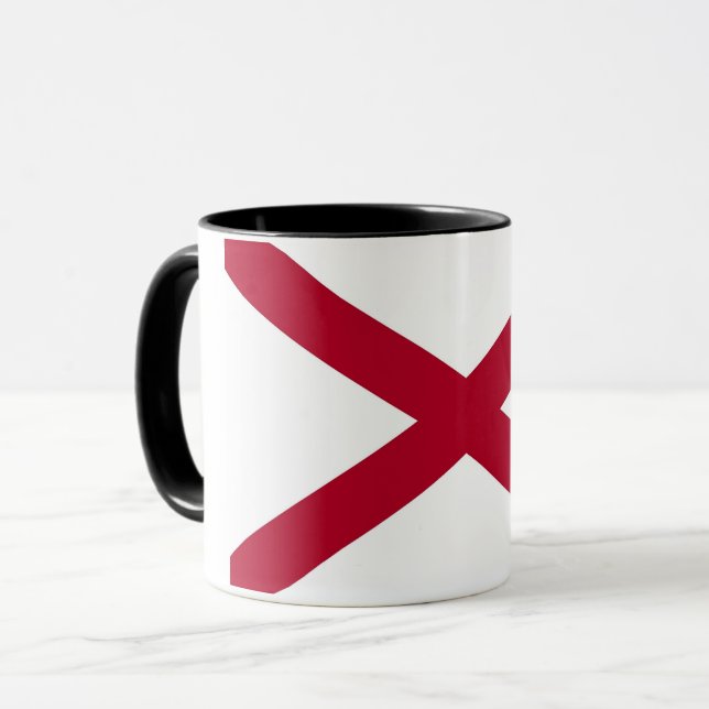 Mug noir Combo avec le drapeau de l'Alabama, USA (Devant gauche)
