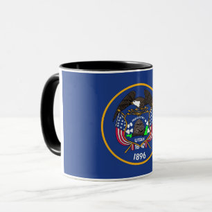 Mug noir Combo avec le drapeau de l'Utah, USA