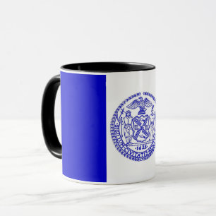 Mug noir Combo avec le drapeau de New York City, U