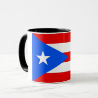 Mug noir Combo avec le drapeau de Porto Rico, USA