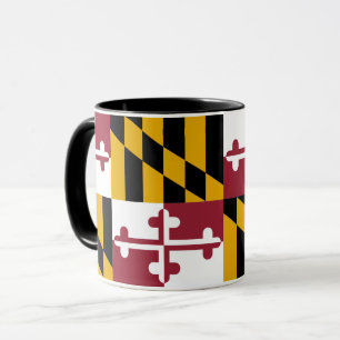 Mug noir Combo avec le drapeau du Maryland, USA