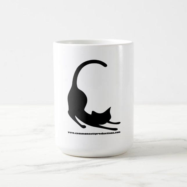 Mug Noir commun de logo de chats (Centre)