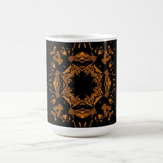 Mug Noir, cuivre jaune Floral Damas Motif rétro
