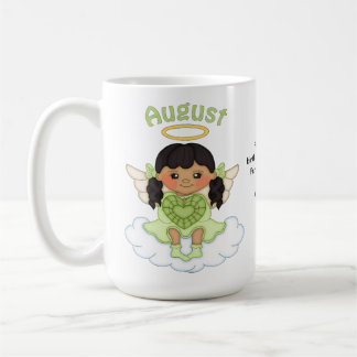 Mug Noir d'ange de pierre porte-bonheur d'août
