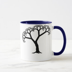 Mug Noir d'arbre de fractale