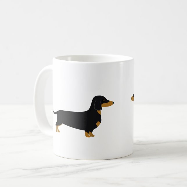 Mug noir Daschund (Devant gauche)