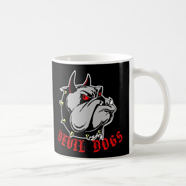 Mug Noir de chiens de diable de bouledogue (Droite)