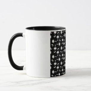 Mug Noir de drapeau de lune de Palmetto de la Caroline