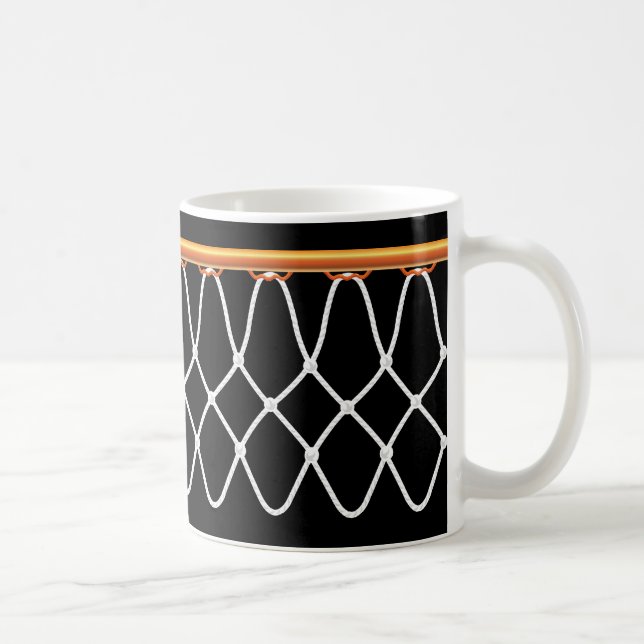 Mug Noir de Net_on de cercle de basket-ball (Droite)