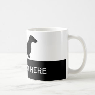 Mug Noir de silhouette de teckel + vos idées