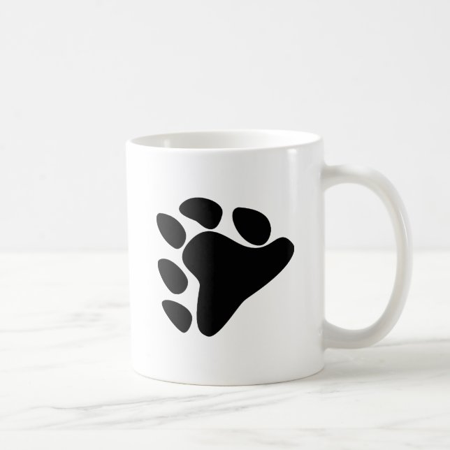 MUG NOIR DE SYMBOLE DE PATTE D'OURS (Droite)