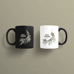 Mug Noir élégant aquarelle botanique Noël chic<br><div class="desc">Aquarelle rustique noire moderne et élégante séchée couleur botanique florale muté couleurs vacances décoration de Noël tasse.</div>