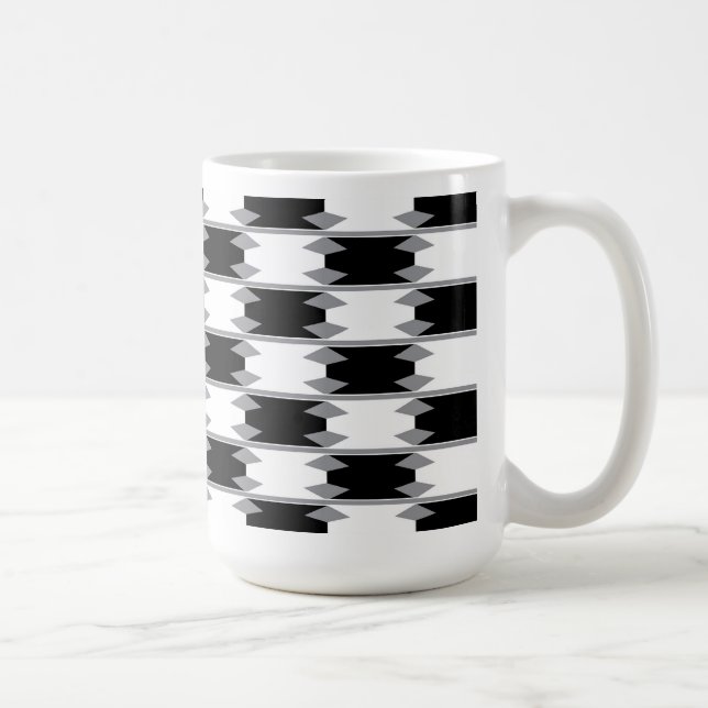 Mug Noir et blanc À damiers Abstrait (Droite)