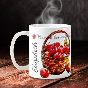Mug Noir et blanc avec pomme rouge Musique inspirante