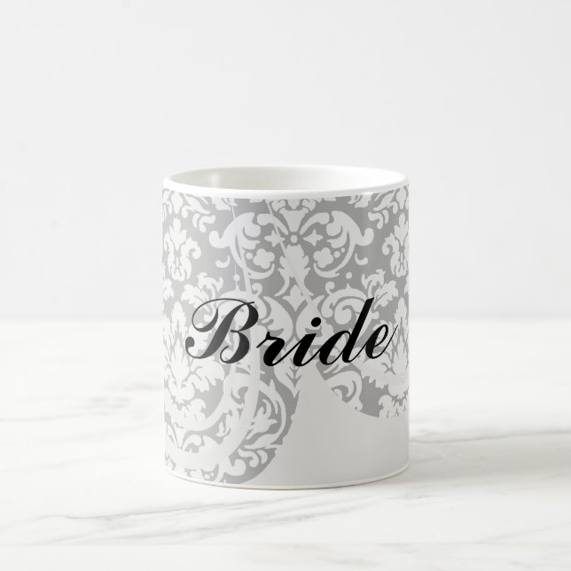 Mug noir et blanc damassé fleurit (Centre)