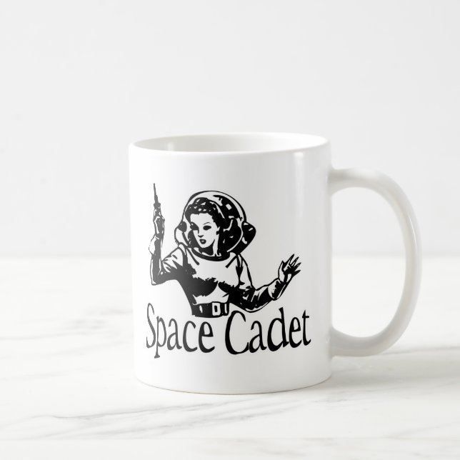 Mug Noir et blanc de cadet de l'espace (Droite)