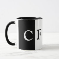 Noir et blanc demi initiales personnalisées