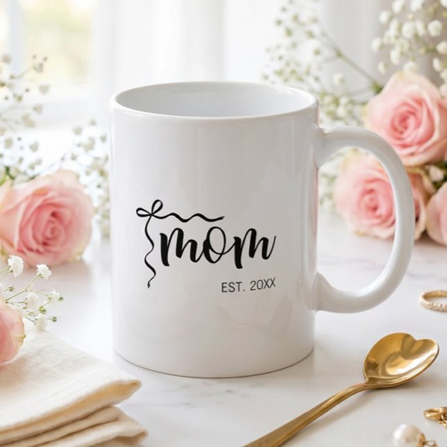 Mug Noir et Blanc Écriture Maman Élégante Établie (Créateur téléchargé)