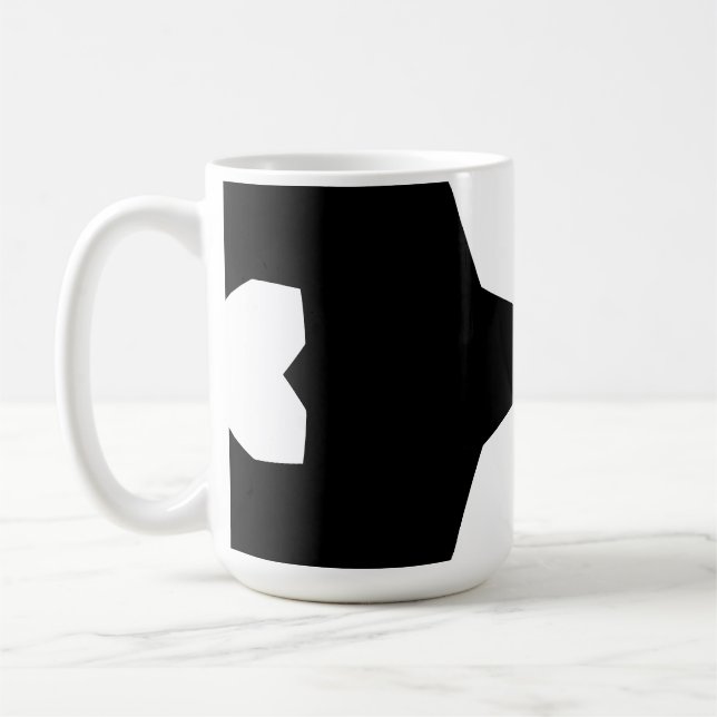 Mug Noir et blanc Géométrique Gras (Gauche)