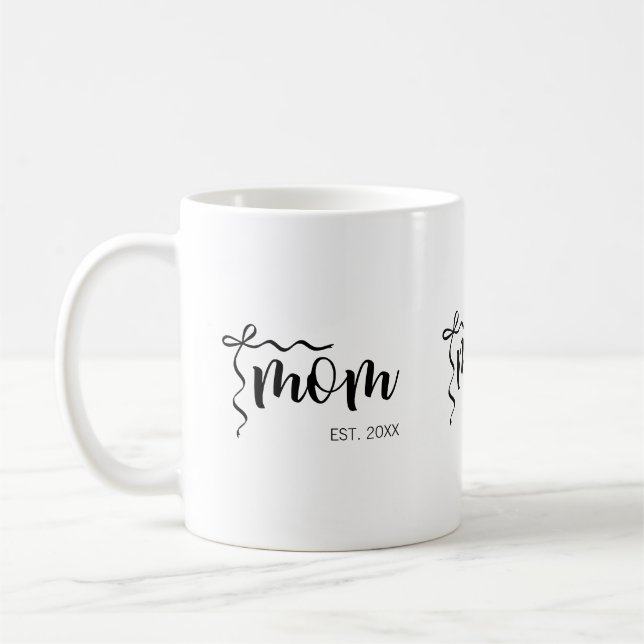Mug Noir et Blanc Maman Élégante à Script à l'Arc Étab (Gauche)