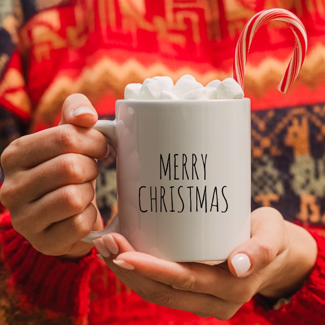 Mug Noir et blanc minimaliste Joyeux Noël (Créateur téléchargé)