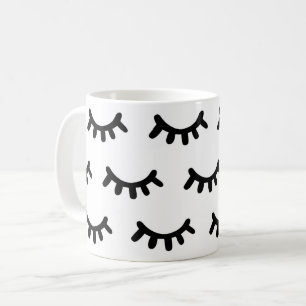 Mug Noir et blanc moderne abstrait mignon yeux motif