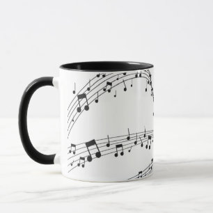 Mug Noir et blanc note musicienne Motif