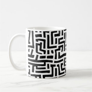 Mug Noir et blanc Pop Art Maze Motif