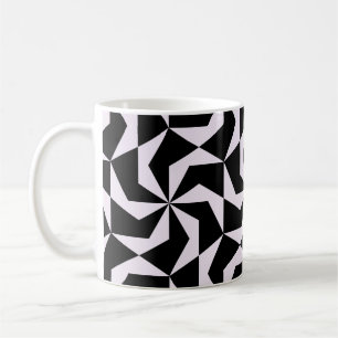 Mug Noir et rose abstrait géométrique Hexagone sans co
