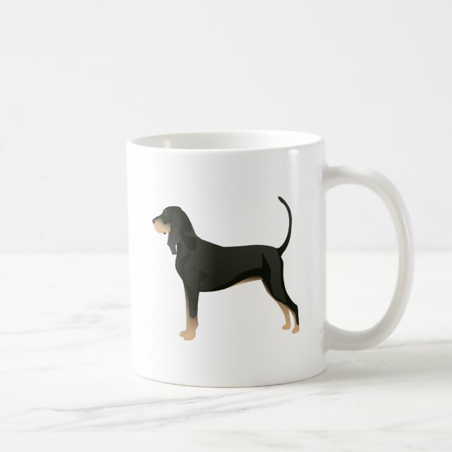Mug Noir et Tan Coonhound Basic race personnalisable (Droite)