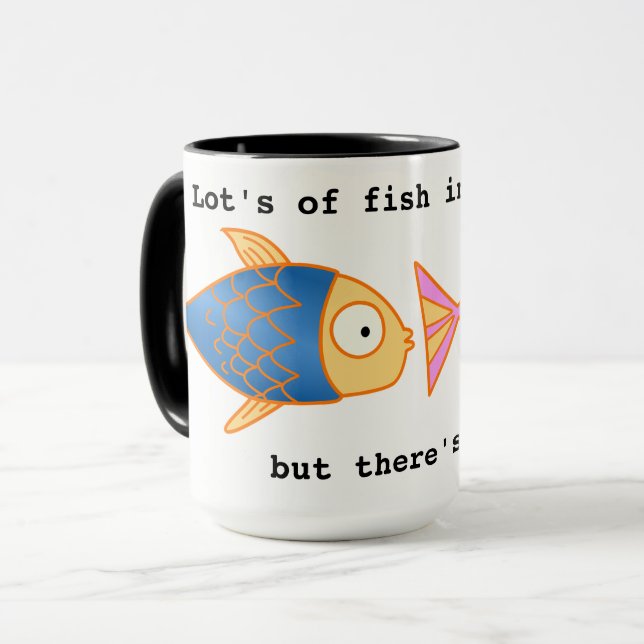 Mug Noir fait sur commande sonnerie ZAZZ_IT de poisson (Devant gauche)