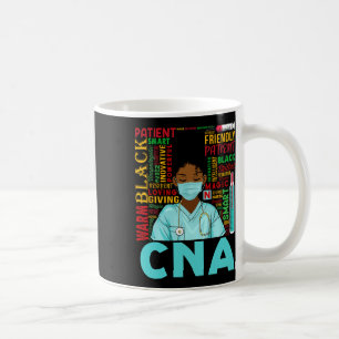 Mug Noir forte infirmière Cna Afro Melanin Afrique Amé