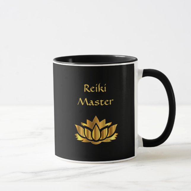 Mug Noir/maître Reiki d'or (Droite)