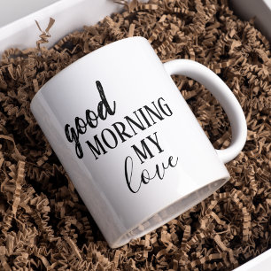 Mug Noir moderne bon matin mon amour