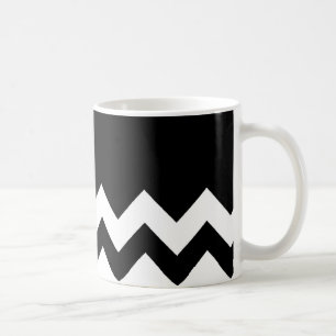 Mug Noir-Motif-Sur-Noir-et-Blanc-Zigzag