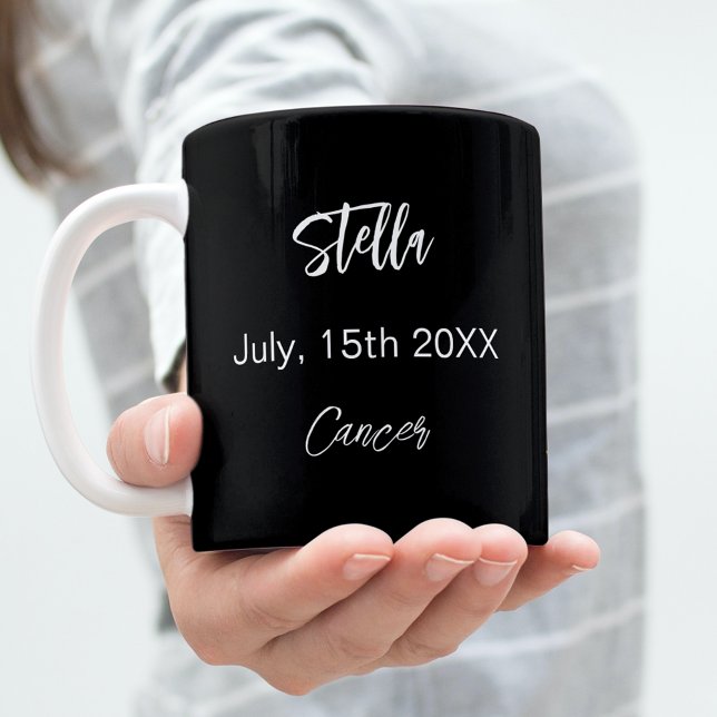 Mug Noir or Cancer étoile constance anniversaire (Créateur téléchargé)