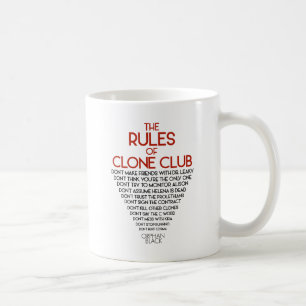 Mug Noir orphelin   les règles du club de clone