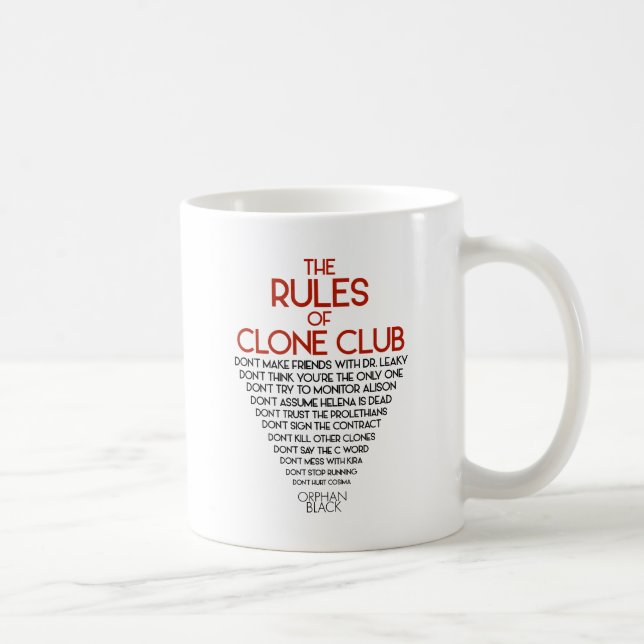 Mug Noir orphelin | les règles du club de clone (Droite)